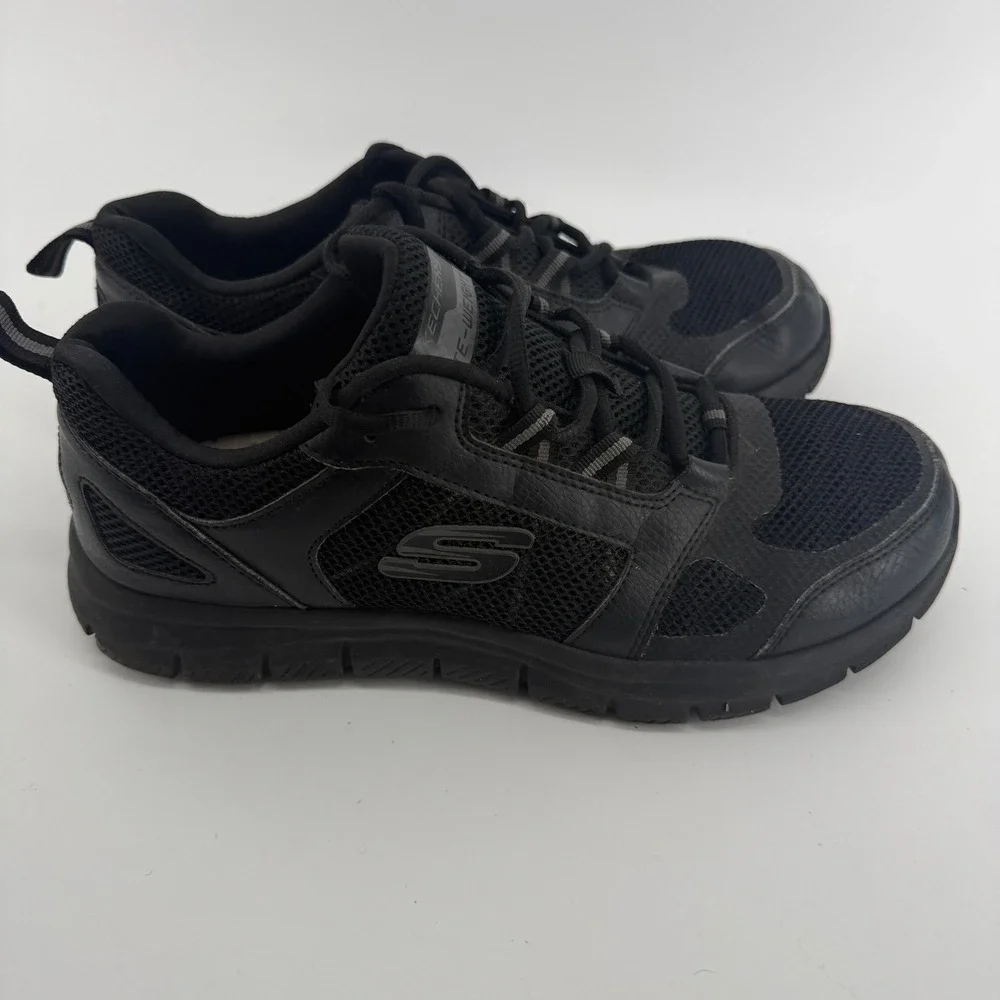 Skechers Lite-Weight Mens Black Athletic Training Walking Shoes 58848WR Size 10